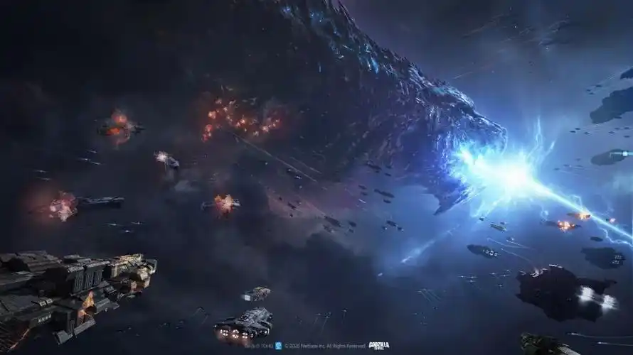 无尽的拉格朗日星际舰队编队航行实机画面