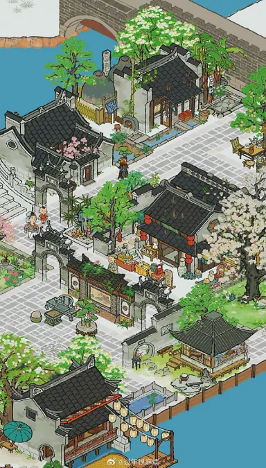 江南百景图水墨经营场景实机画面